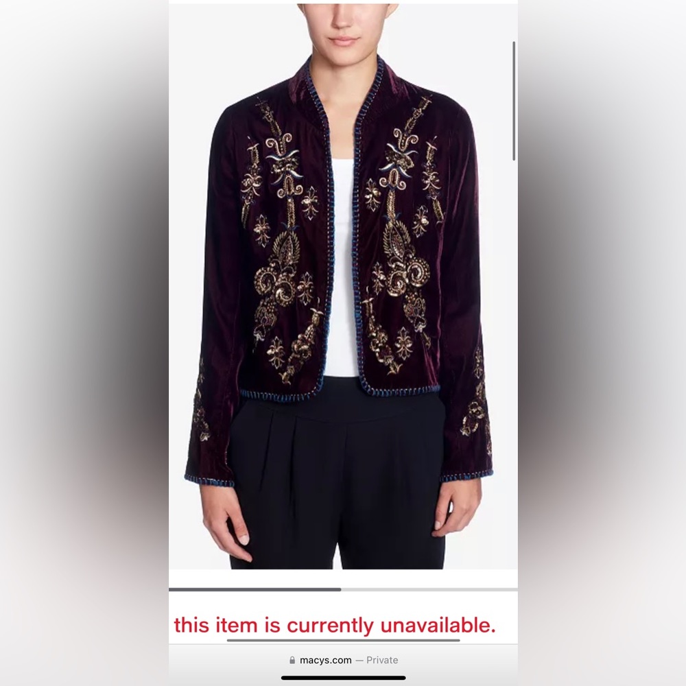 COPY - CATHERINE MALANDRINO
Winstead Embroidered Velvet Jacket